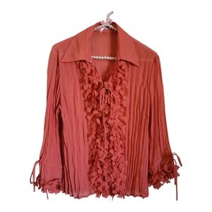 VTG HTF NWOT Stunning Pleated Top Pristine Sz M